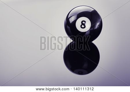 Pool Eight Ball On Glass