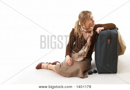 Büyük çanta ile kadın