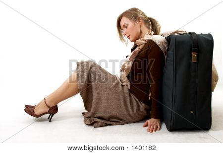 Büyük çanta ile kadın