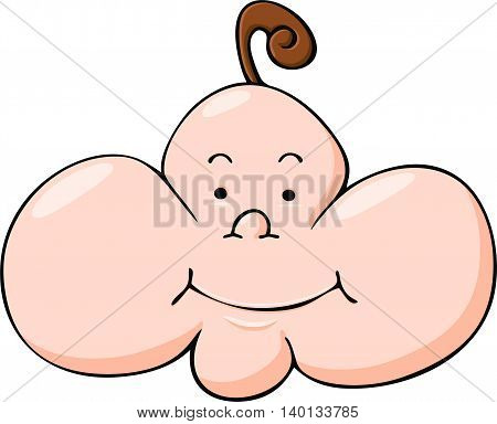 Baby face icon in cartoon style on a white background