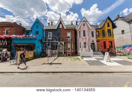 Kensington Avenue and Kensigton market in Toronto Canada.