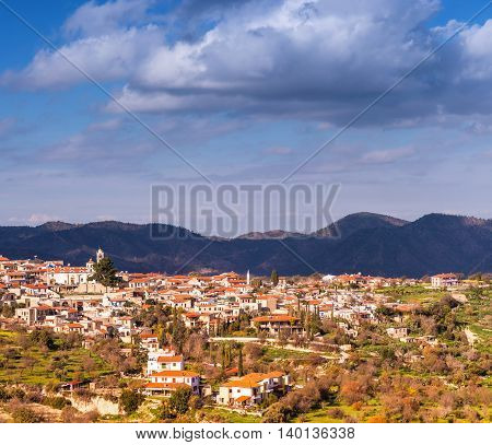 Lefkara on the southern slopes of the Troodos Mountains. Larnaca District Cyprus