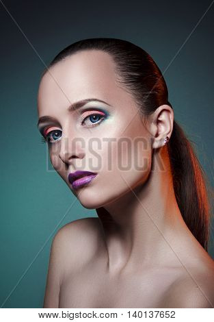 lovely makeup on face nice beautiful girl