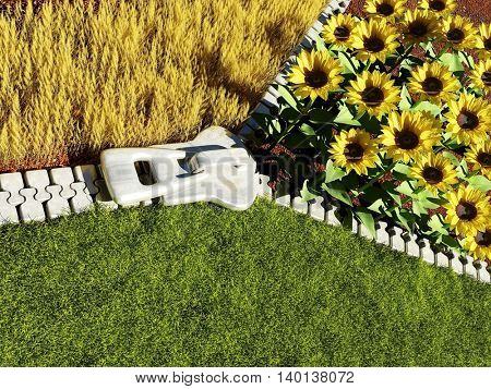 Zip lock on the ground.3d render