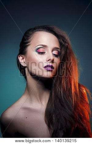 lovely makeup on face nice beautiful girl
