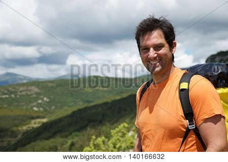 Hiking in Guara Mountains, Huesca Province, Aragon, Spain.