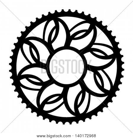 vintage bicycle cogwheel chainwheel symbol vector