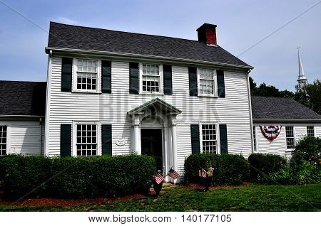 Sandwich Massachusetts- July 13 2015: 1813 Spite Barn now houses the renowned Sandwich Glass Museum *