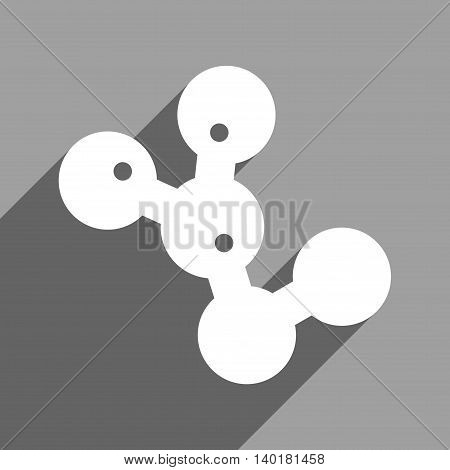 Microbes Colony long shadow vector icon. Style is a flat microbes colony white iconic symbol on a gray square background.