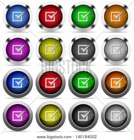 Set of Checked box glossy web buttons. Arranged layer structure.