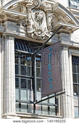 LONDON - JULY 1 2014. Primark store in London on July 1 2014. Primark is an Irish clothing retailer operating in Austria Belgium Germany Ireland Portugal Spain the Netherlands and the UK.