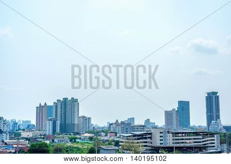 Underconstruction Railway With City Building Background ,landscape Of City View