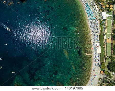 Top View of Isola Bella at Taormina, Sicily