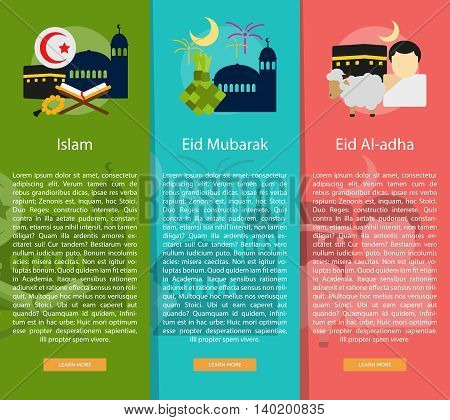 Religion and Celebrations Vertical Banner Concept | Set of great vertical banner flat design illustration concepts for religion, celebration, culture, confidence, and much more. the set can be used for several purposes like: websites, print templates, pre