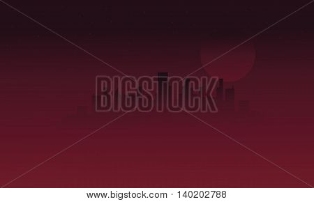 Silhouette of urban with fog illustration collection stock