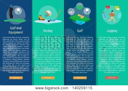 Sport and Awards Vertical Banner Concept | Set of great vertical banner flat design illustration concepts for sport, award, hobby, job, and much more. the set can be used for several purposes like: websites, print templates, presentation