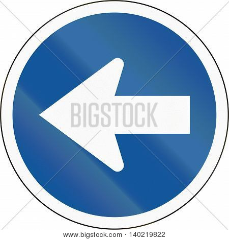 Road Sign Used In The African Country Of Botswana - Turn Left