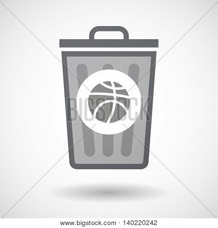 Isolated Trash Can Icon With  A Basketball Ball