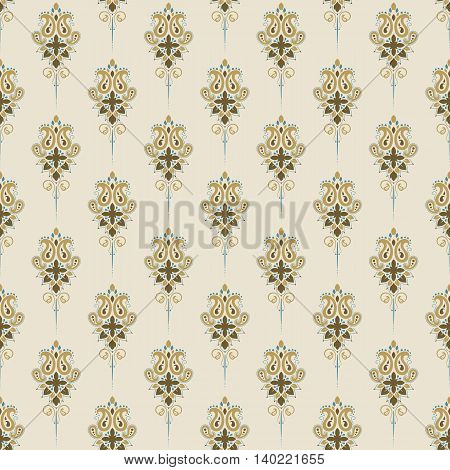 Seamless pattern based on traditional Asian elements Paisley. Boho vintage style vector background. Best motive for print on fabric or papper.