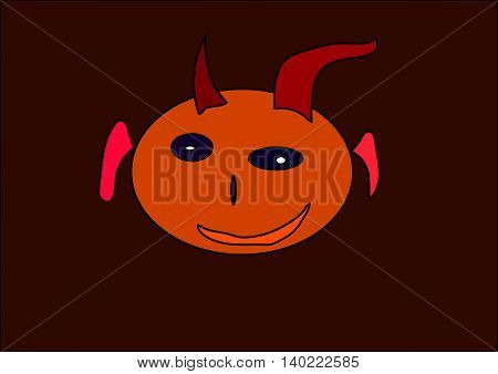 illustration which shows a good monster on a black background