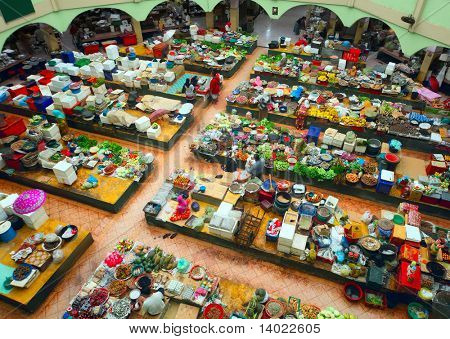 Marché asiatique traditionnelle. Malaisie, Kota Bharu, Pasar siti khadijah.