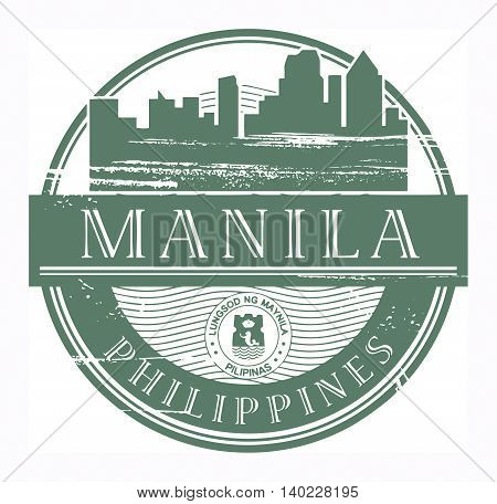 Grunge rubber stamp with the name of Manila, Philippines written inside the stamp, vector illustration