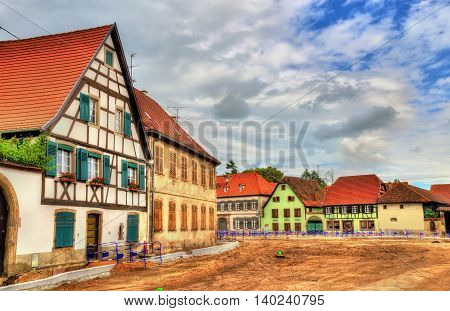Traditional Alsatian houses in Molsheim - Bas-Rhin, France