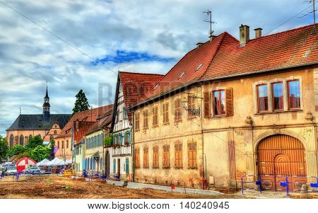 Traditional Alsatian houses in Molsheim - Bas-Rhin, France