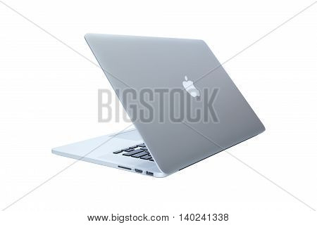 Lviv Ukraine - July 19 2016: MacBook laptop developed by Apple Inc. isolated on white background. Illustrative editorial