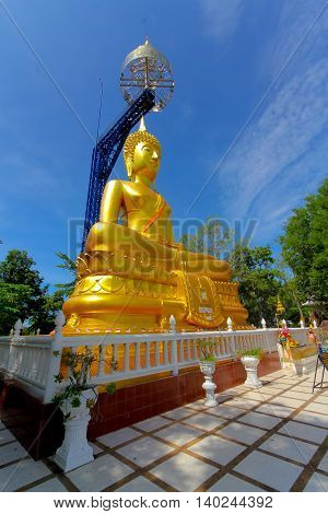The Suphatthara Bophit Buddha at Khao Kradong Forest Park in Buriram ProvinceTHAILAND.