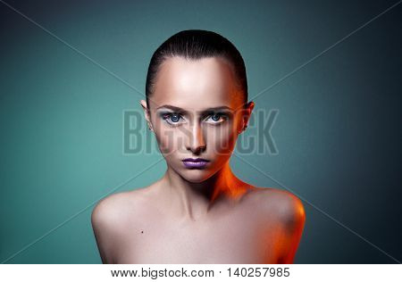 lovely makeup on face nice beautiful girl