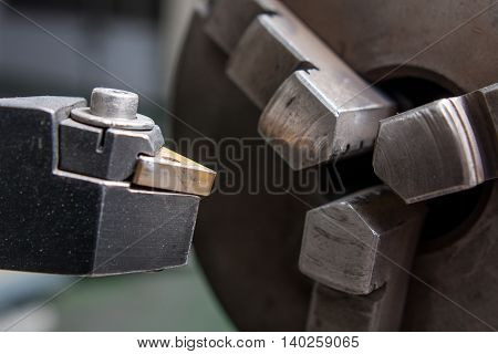 industrial boring mill cutter close up view