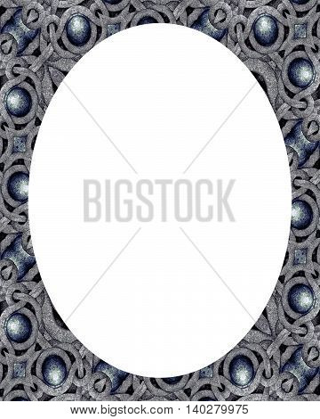 Circle Frame With Oriental Decorated Borders