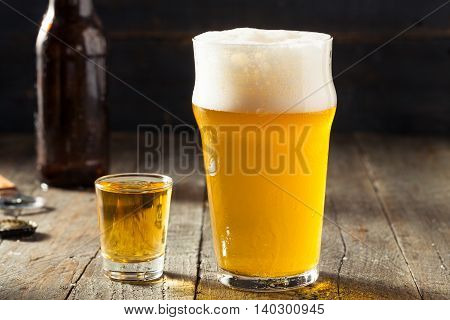 Refreshing Beer And Whiskey Shot Boilermaker