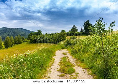 Landscape in Bieszczady Mountains. Bieszczady is a part of Carpathian mountains. Poland.