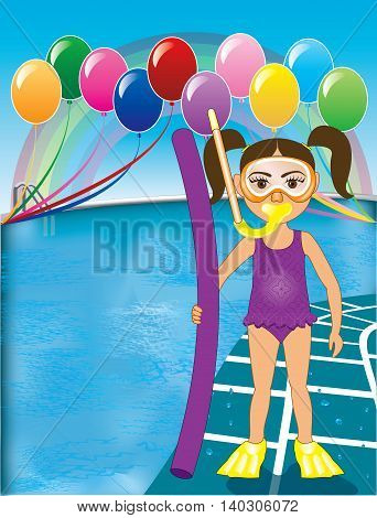 Pool Snorkel Girl Purple