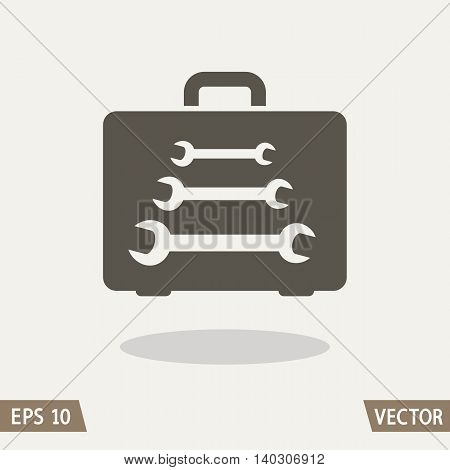 Car repair toolbox icon isolated on light background. Set of wrenches. Vector illustration for web and commercial use.