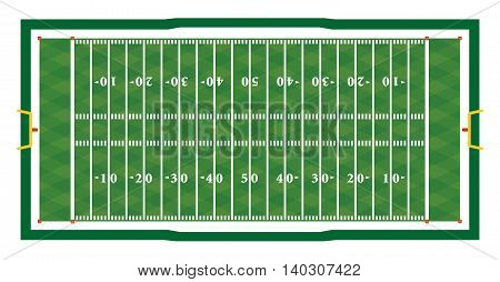 Realistic American Football Field Illustration