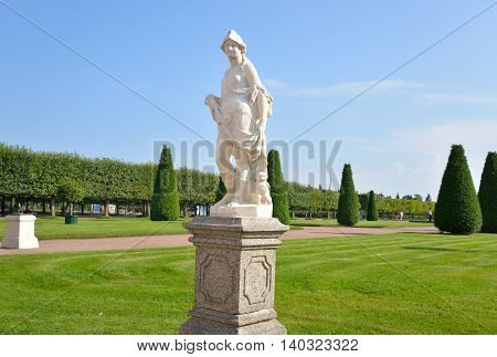 Statue in Upper Park near St.Petersburg Russia.