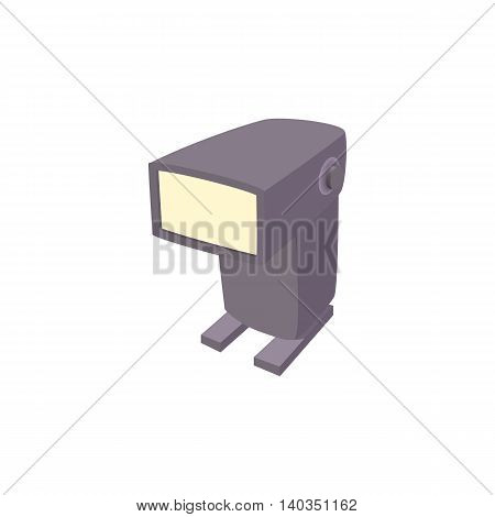 External flash camera icon in cartoon style isolated on white background. Photography symbol