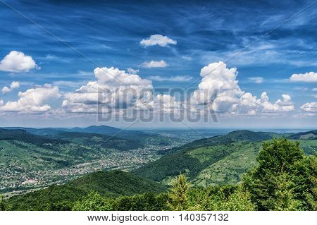 HDR views during uphill Makovytsya Ukraine Yaremche The height of the mountain 984 meters