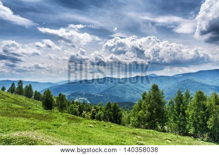 HDR views during uphill Makovytsya Ukraine Yaremche The height of the mountain 984 meters