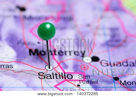 Saltillo pinned on a map of Mexico