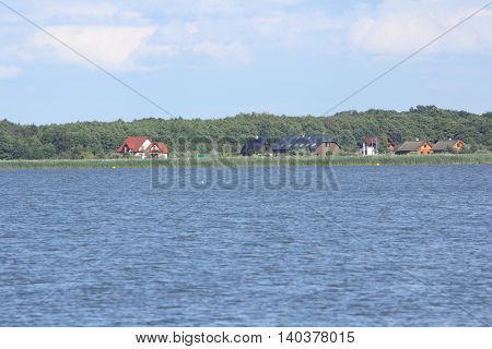 Countryside landscape with lake