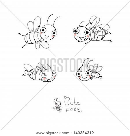 Hand drawing isolated objects on white background. Vector illustration.