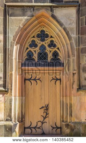 Door of the catholic church in Schuttorf Germany
