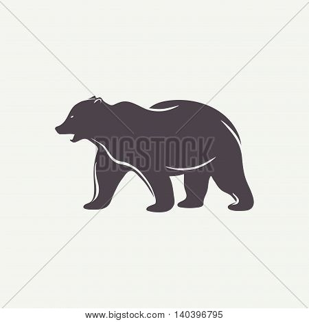 Black bear symbol. Animal silhouette in vector