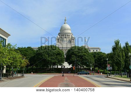 PROVIDENCE, RI - AUG 16, 2014: Rhode Island State House in Providence, Rhode Island, USA. Rhode Island State House was constructed in 1904 with Georgian style.