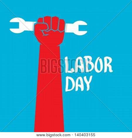 Usa labor day vector background. vector happy labor day poster or banner with clenched fist.