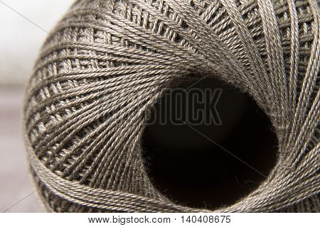 Cotton thread clew close up flip out
